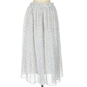 WD.NY Black and White Polka Dot Bohemian Midi Skirt